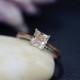 Petite Gem Ring! Princess 6mm Natural VS Morganite Ring Solid 14K Rose Gold Ring Wedding Ring Promise Ring Anniversary Ring Engagement Ring