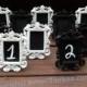 White or Black Mini Chalkboard Table Number Frames Elegant Wedding Decor Formal Place Setting Buffet Line