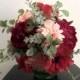 Gorgeous Red and Coral Bohemian Bridal Bouquet