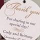 Set of 20 Wedding Thank You Tag -  Gold and Navy  - Thank You Circle Tag - Personalized Thank You Tag