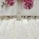 Ivory Bridal  Purse Bag Clutch with Crystals and Pearls, Beade Lace