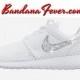 Nike "Bling" Roshe Run Women's White/Metallic Platinum Swoosh - Bling Mrs. Wedding Shoes - Crystal Shoes - Rhinestone Nike, by Bandana Fever