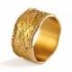 Gold Wedding Band,  18K Solid Gold Lace Ring.