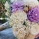 Sola Bouquet, Lavender Sola Bouquet,Burlap Lace, Purple Bouquet, Alternative Bouquet, Bridal Accessories, Keepsake Bouquet, Wedding Bouquet