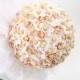 White and pale pink wedding bouquet bridal bouquet hand crochet small daisy flowers