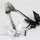 LACE Black & White wedding forks, Table Setting / classic wedding / unusual fork