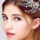 Bridal wedding flower grecian Silver headpiece, Gatsby flapper Bride vine headband,Bohemian crystal rhinestone leaf hair crown Halo tiara