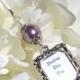 Wedding bouquet photo charm. Purple pearl Memorial picture charm. Wedding keepsake. Bride's bouquet photo charm. Gift for the bride to be