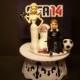 Video Game FIFA 14 OR 15 Football Soccer Bride and Groom Funny Wedding Cake Topper