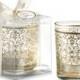 Quinceanera Decoration LZ045 Gold Damask Glass candle Holder