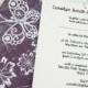 Butterfly Handmade Square Wallet Wedding Invitation Purple & White