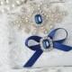 Navy Wedding Garter, Crystal Bridal Garter Set, Vintage Inspired Wedding Stretch Lace Garter, Bridal Garter, Garter