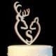 Buck & Doe Deer Monogram Cake Topper - Letter of Your Choice