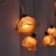 35 Bulbs Natural White Rose with green leaves String lights for Patio,Wedding,Party and Decoration