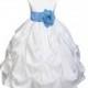 White / choice of color sash Taffeta Flower Girl Dress pageant wedding bridal children bridesmaid toddler sizes 6-9m 12-18m 2 4 6 8 10 