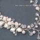 Pearl Bridal Necklace, Swarovski Pearl Wedding Necklace, Ivory Off White Pearls Austrian Crystals Rhinestone Wedding Jewelry for Brides