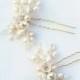 Pearl bridal hair pins gold or silver / Bridal hairpins / Bridal accessories / wedding MOD566 forks