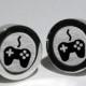 Video Gamer Silver Leaf Mens Cufflinks/Grooms Gift/Valentines Gift/Geek Gift for men