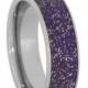 Wedding Sale Gibeon Meteorite and 14K Yellow Gold Cuttings and Filings inlaid on a Titanium Ring, Purple Stardust, Meteorite and Gold Weddin