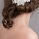 Bridal Lace Hair Comb, Wedding Lace Headpiece, Wedding Hair Accessory, White or Light Ivory - Bridget
