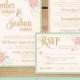 Printable Floral Wedding Invitation Suite // DIY Wedding Invite // Mint and Peach // Floral Wedding Invite, Mint and Pink Wedding