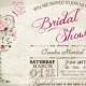 Vintage Wine & Butterfly Bridal Shower Printable Invitation