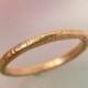 Rose Gold Wedding Band, Rustic Wedding Ring, Textured 14k Rose Gold Stacking Ring, Womens Wedding Band, Thin Wedding Ring, Made to Order