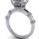 READY to SHIP and On Sale! Forever One Moissanite  and Diamond Custom Platinum Engagement Ring 2.08 CTW
