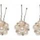 Swarovski Pearl Hair Pins Set of 3 - Hair Pins Wedding Jewelry Bridal Jewelry Bridesmaid Jewelry Flower Girl Jewelry