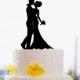 Silhouette Cake Topper-Custom Wedding Cake Topper-Bride and Groom Kiss Cake Topper-Romantic Engagement Cake Topper