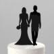 Wedding Cake Topper Silhouette Groom and Bride Hand in Hand, Acrylic Cake Topper [CT86]