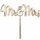 Wooden Mr and Mrs Cake Topper Rustic Natural