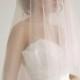 Pink Fingertip Wedding Veil, Pink Wedding Veil With Blusher, Soft Tulle Wedding Veil, Simple Wedding Veil, Circle Veil, Pink - Style V07