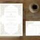 DIY Printable Wedding Invitation & Response Postcard "Antique Lace"