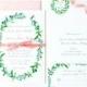 Printable Wedding Invitation - DIY - Watercolour Wreath