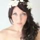 Flower Crown, Ivory, Delphinium Wedding Tiara, Bridal Hair Wreath, head wreath, fairy, woodland - LENORA - by DeLoop
