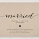Just Married Wedding Announcement, Elopement Announcement Editable Template - PDF Instant Download  