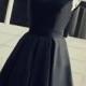 PD16039 Cute cut out back little black party prom dress