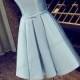 PD16042 Elegant off shoulder little blue short prom party dress