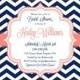 Bridal Shower Invitation - Chic Chevron in Coral & Navy. DIY Printable Bridal Shower Invite or Baby Shower Invite.