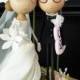 Wedding Cake Topper with Custom Wedding Dress and Cloud Background - Custom Keepsake by MilkTea