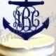 6 inch Anchor with Vine Monogram CAKE TOPPER - Celebrate, Party, Cake Decoration