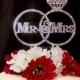 Gorgeous Mr & Mrs Real Rhinestone Rings Wedding Cake Topper