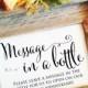 Message in a bottle please leave a message in the bottle - one year anniversary wedding sign (Stylish) (Frame NOT included)