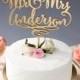 Gold Mr Mrs Cake Topper - Custom Cake Topper for Wedding Cake - Last Name - Daydream Collection