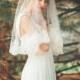 Wedding Veil - Elbow Length Alencon Lace Veil - Short Mantilla Veil - Salvadore