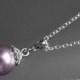 Mauve Pearl Necklace Swarovski 10mm Pearl Necklace Light Purple Drop Pearl Silver Necklace Wedding Purple Pearl Jewelry Bridesmaids Jewelry