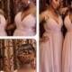 Sexy Beaded Backless Bridesmaid Dresses 2016 Cheap Crystal V-Neck Chiffon Long Prom Party Dresses Evening A-Line Floor Length Online with $86.28/Piece on Hjklp88's Store 