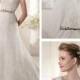 Alluring Satin&Tulle A-line Illusion High Neckline Natural Waistline Wedding Dress