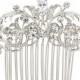 Flower Hair Comb Wedding Hairpins for Bridal Head Jewelry Accessories with Rhinestone Crystals 2253R